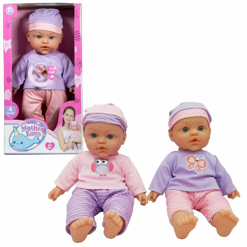 Mother Love Zachte Babypop met Geluid 41cm Mother Love Zachte Babypop Met Geluid 41cm -LOL Surprise winkel 2005572