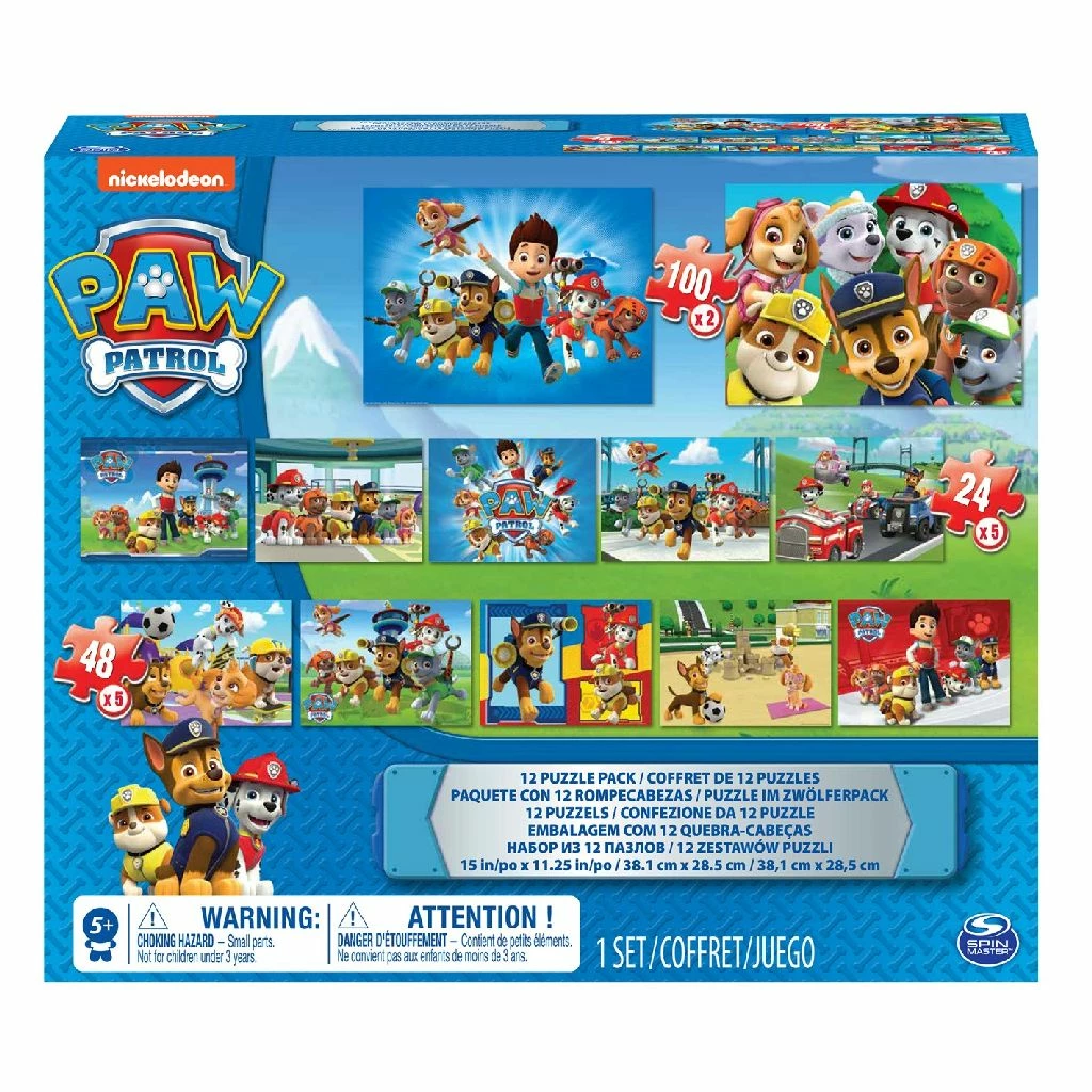 Paw Patrol 12 Puzzles Carton In A Box 3 Paw Patrol 12 Puzzles Carton In A Box
