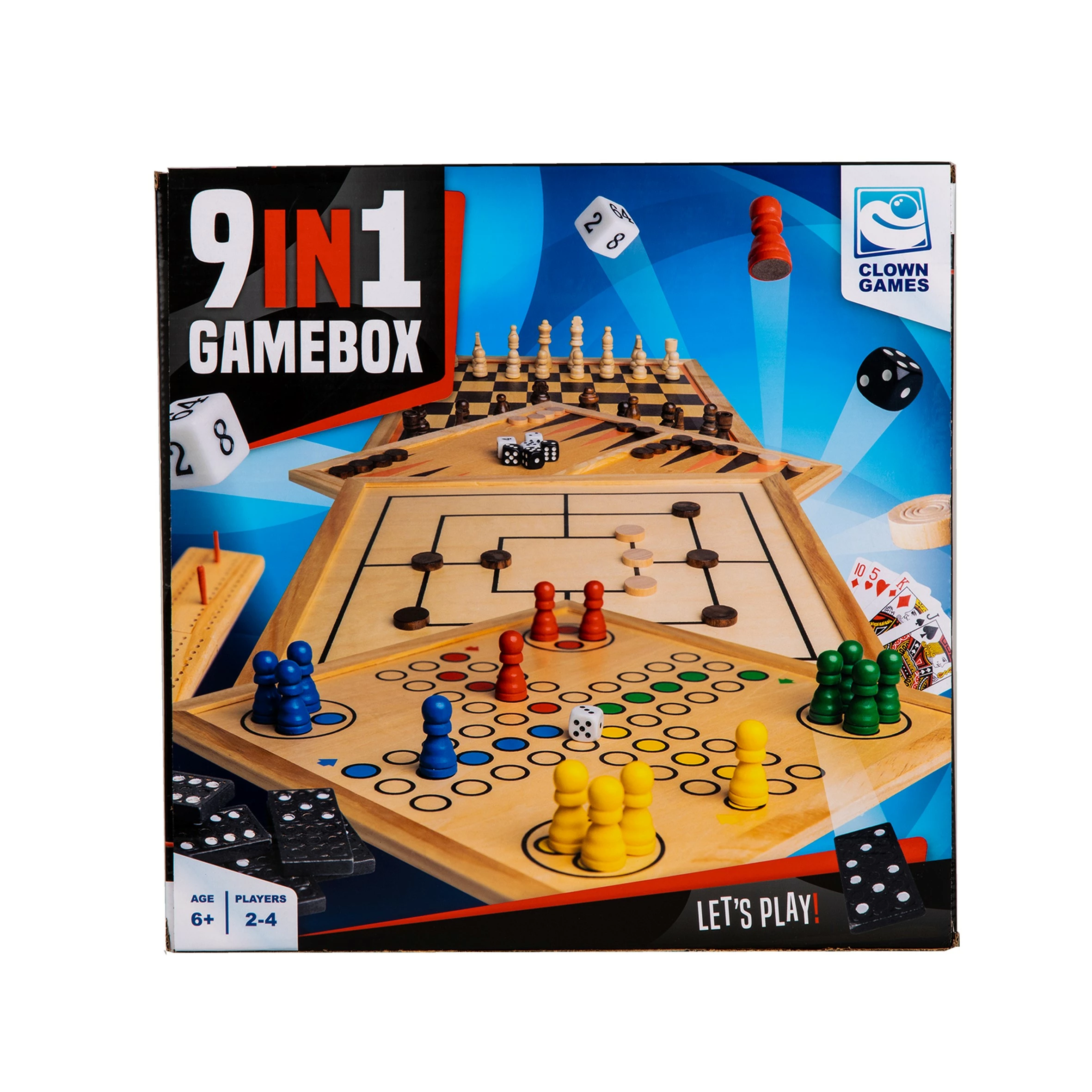 Clown Games 9-In-1 Spellendoos Hout 6 Clown Games 9-In-1 Spellendoos Hout - Afbeelding 4