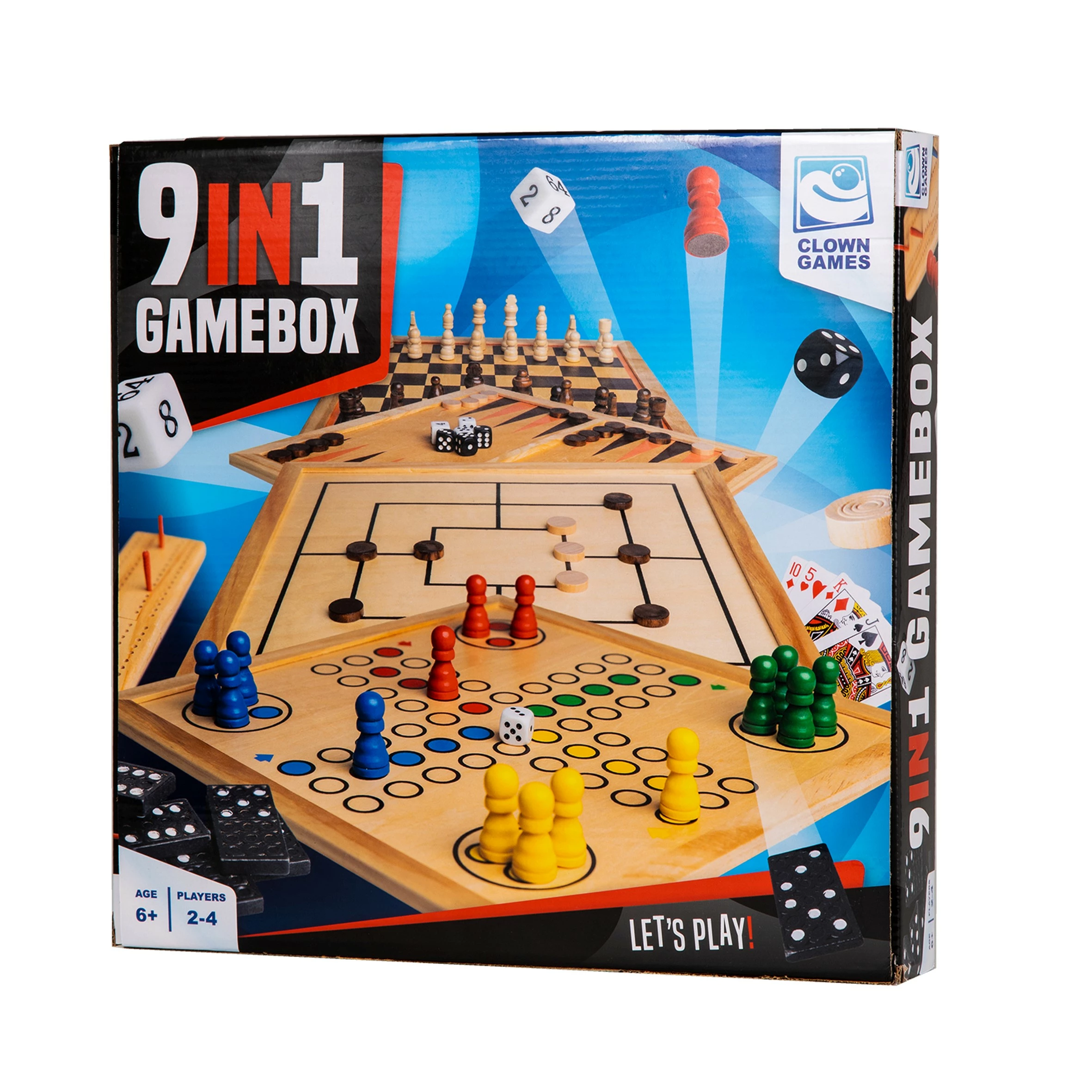 Clown Games 9-In-1 Spellendoos Hout 7 Clown Games 9-In-1 Spellendoos Hout - Afbeelding 5